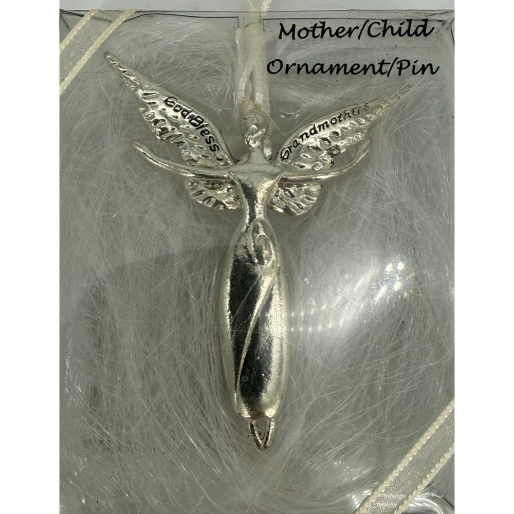Serenity Angel Mother / Child Ornament / Pin "God Bless Grandmothers" - Picture 3 of 5